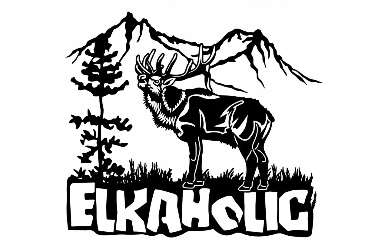 Black Elkaholic 6341 White Background