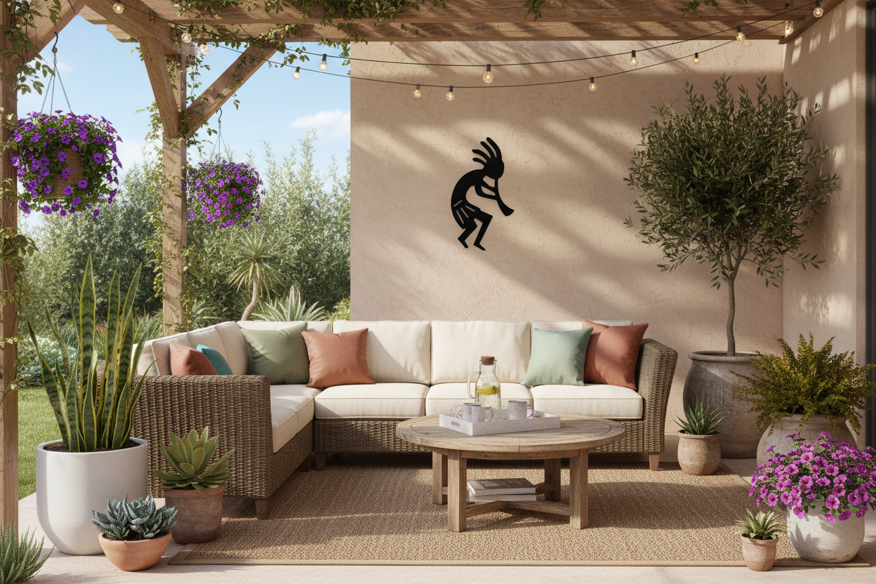 Black Kokopelli 265 on outdoor patio