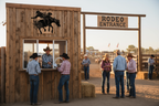 Bucking Bronco on rodeo ticket booth