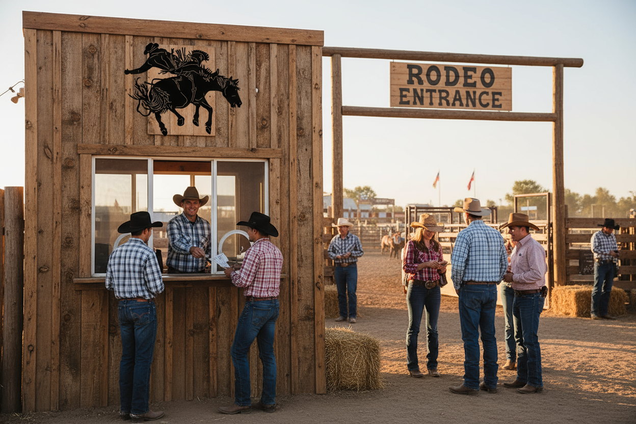 Bucking Bronco on rodeo ticket booth
