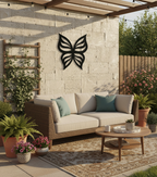 Butterfly sign on garden patio