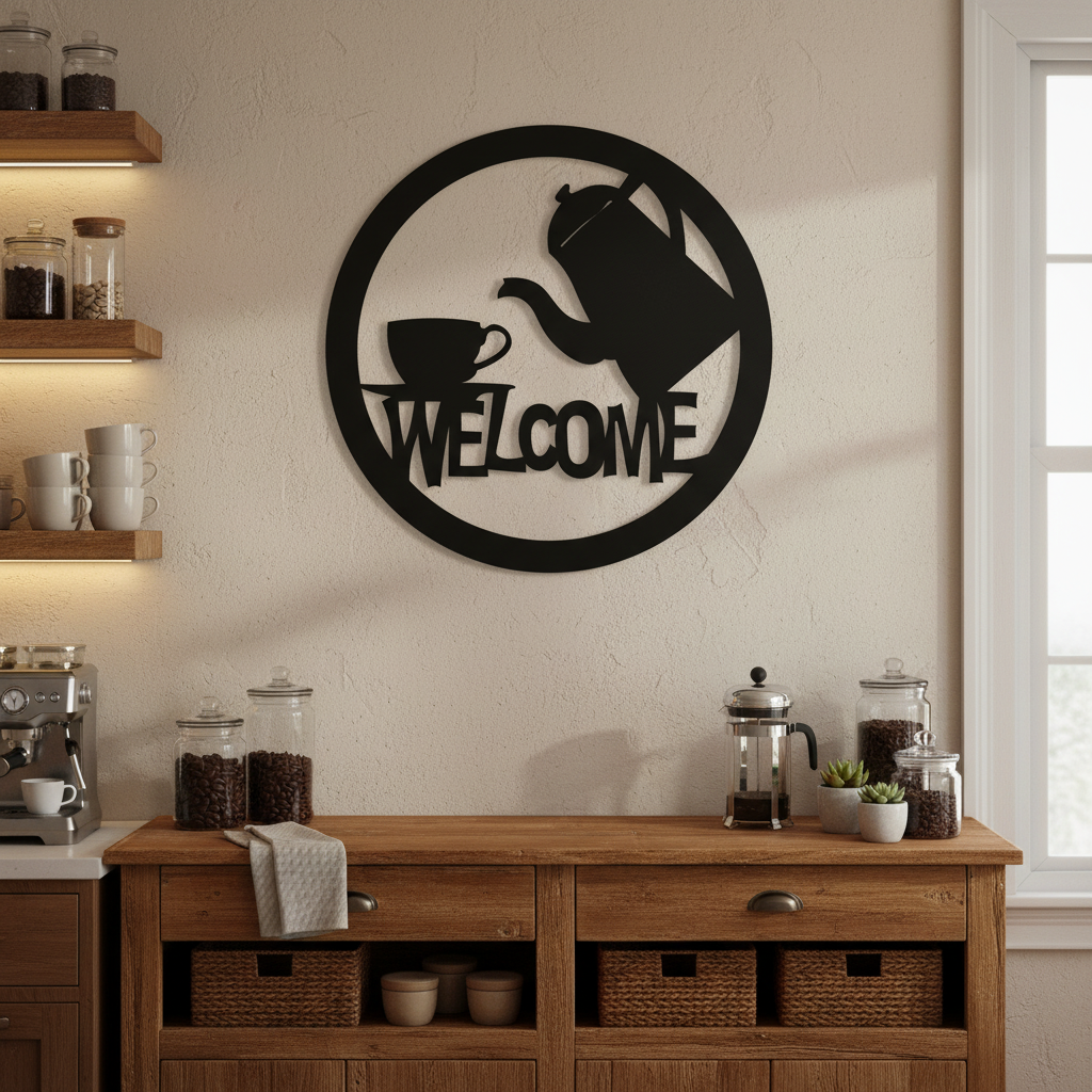 Coffee Welcome 1059 on kitchen wall - larger