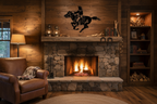 Cowboy 1674 Above Rustic Fireplace
