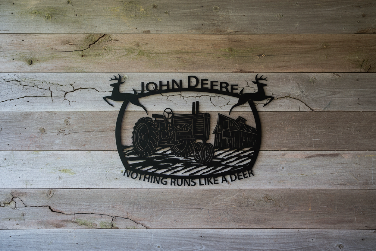 Deere 1053 on rustic wall - front view