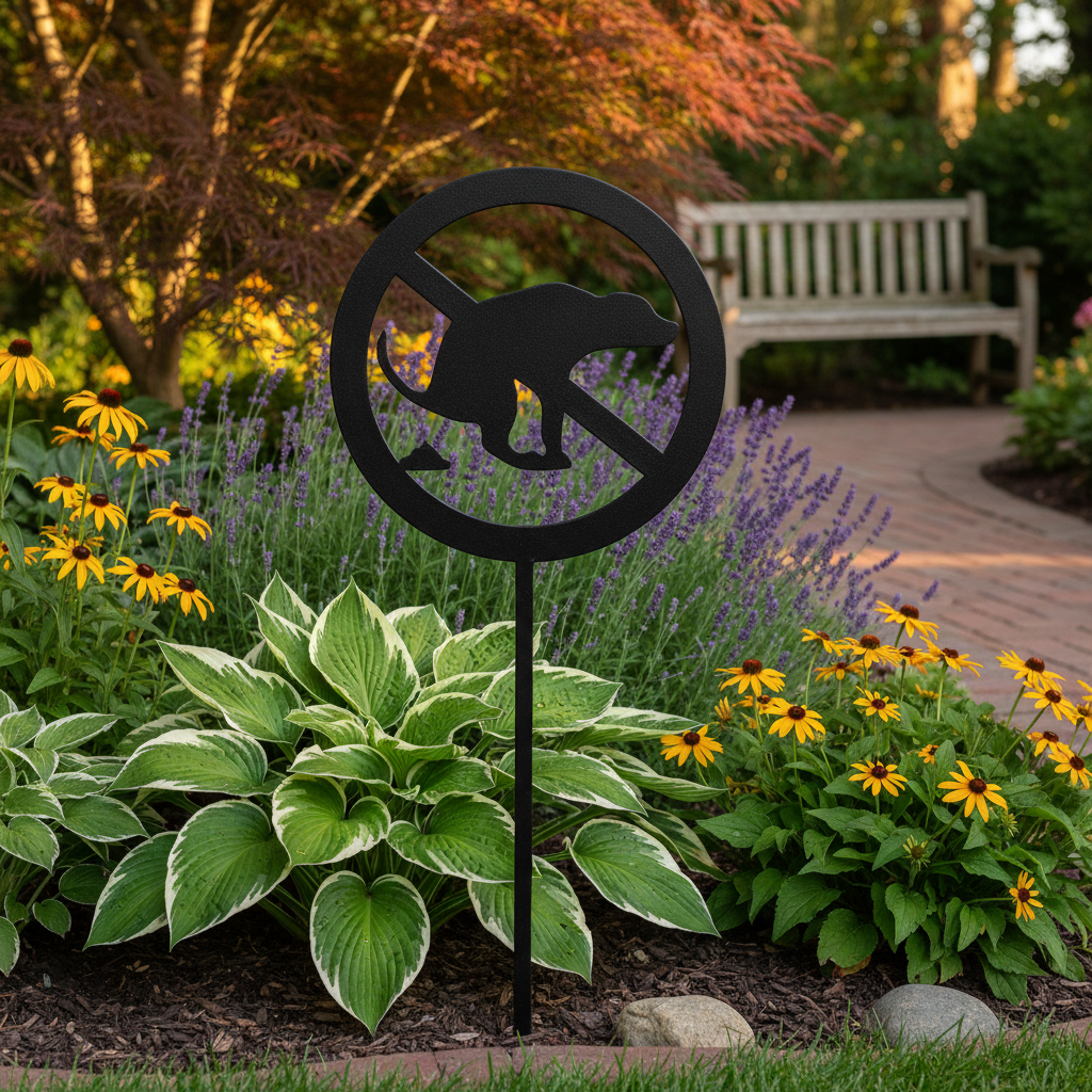 Dog Stake 1057 in yard - variation 2