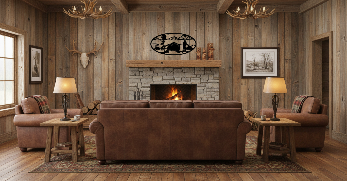 Eagle 1008 on rustic living room wall