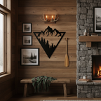 Mountains sign on wall