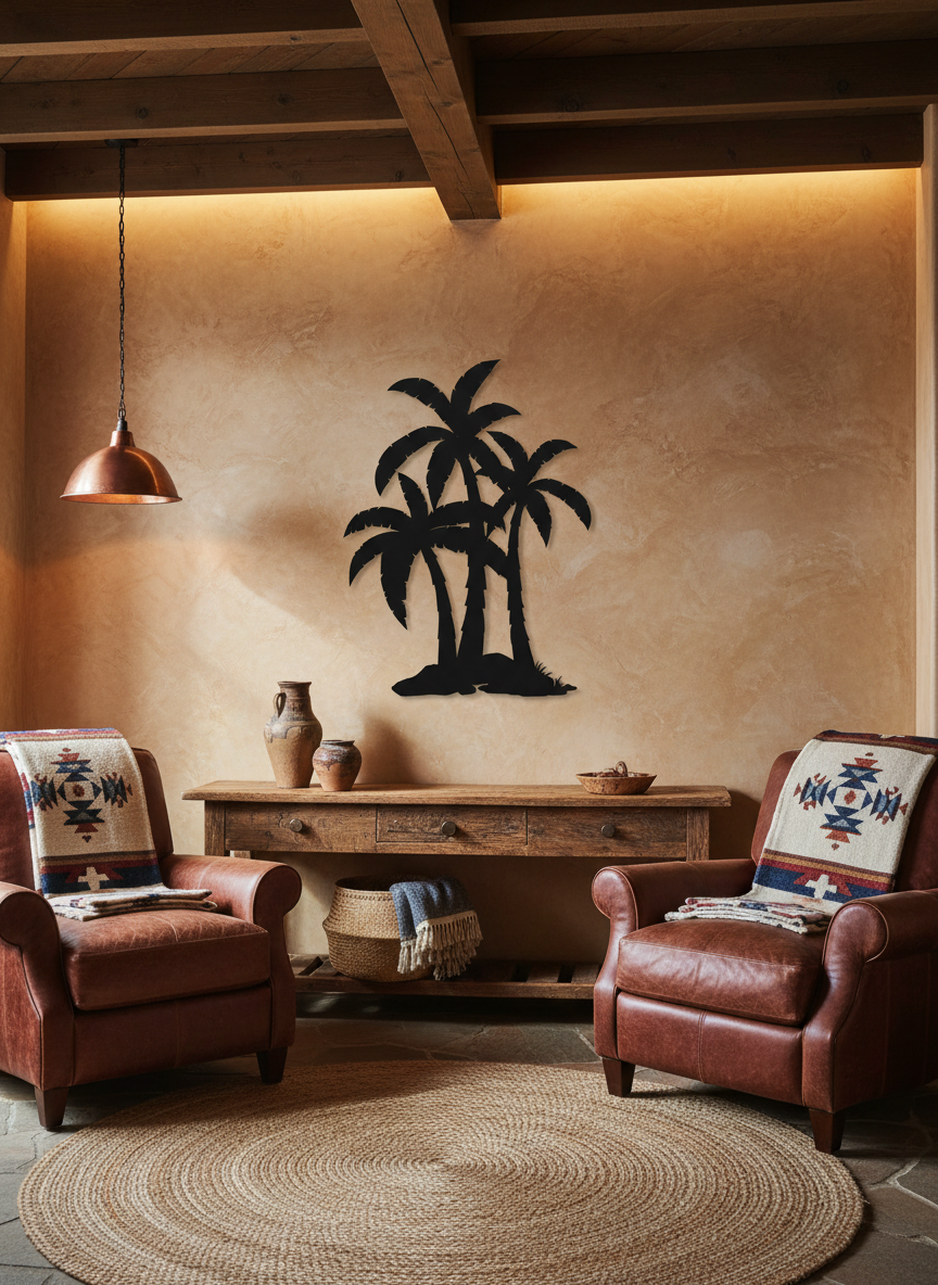 Palm trees 1033 on wall - alternate view