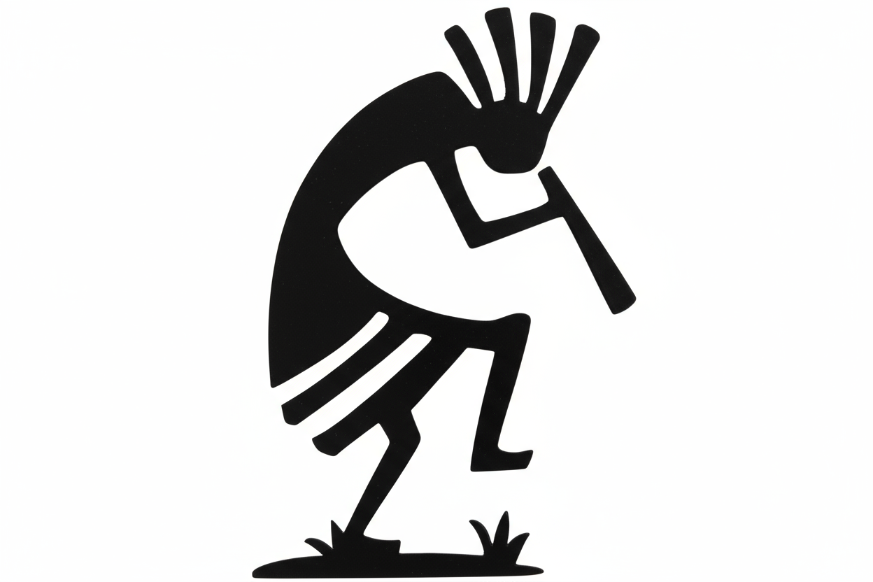 Solid black Kokopelli 3165 with details