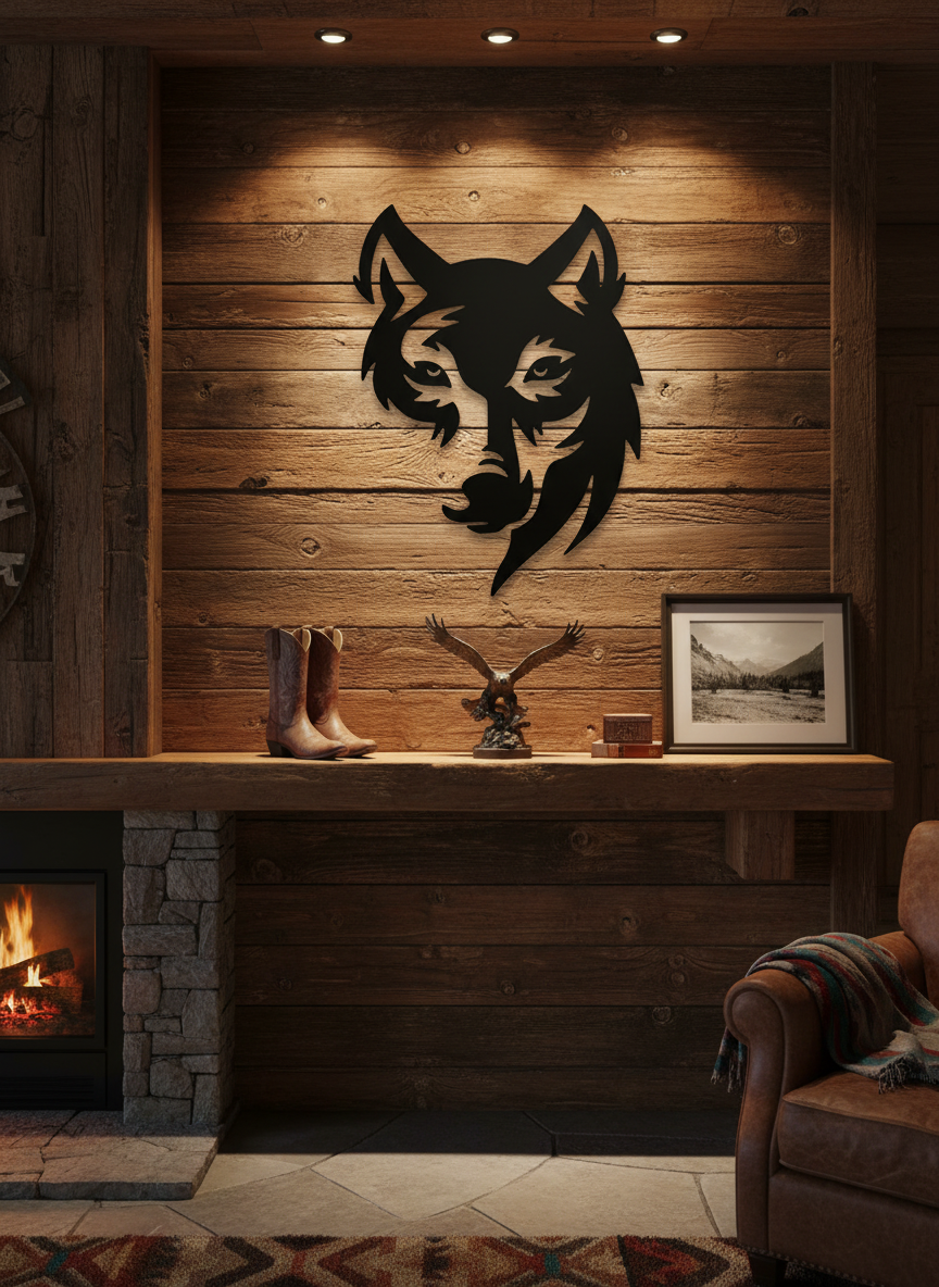 Wolf sign on wall